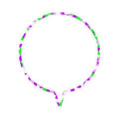 ステンドグラス風吹き出し　三角形模様　丸形の下向き
