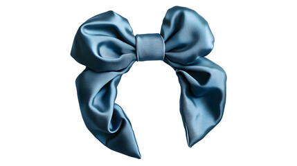 Women's scrunchie hair band decorated with bow is isolated on a white background
