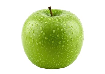 Fresh green apple with water droplets close up healthy eating diet