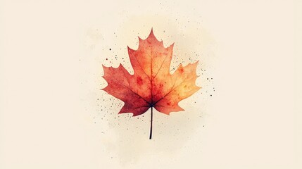 Autumnal maple leaf, artistic illustration