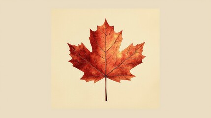 Autumnal maple leaf, vibrant colors