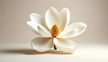 Obraz premium a magnolia blossom rendered in soft cream and blush hues