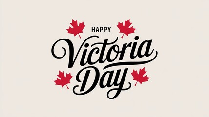 Elegant Canadian Victoria Day Celebration with Maple Leaf and Festive Elements