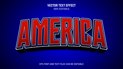 America 3d text style editable text effect