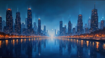 Luminescent City: A Nighttime Serenade