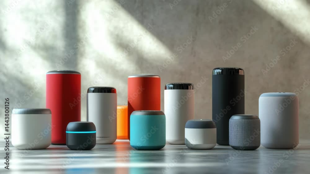Aufkleber A collection of vases in various colors placed on a table