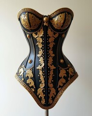 Ornate black and gold corset