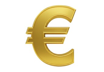 Gold euro currency symbol isolated concept for finance and investment