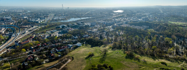 Panorama miasta Kraków z powietrza 