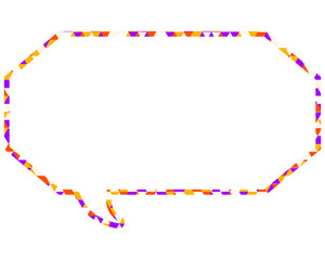 ステンドグラス風吹き出し　三角形模様　細長い八角形