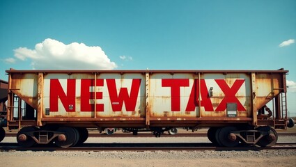 Bold new tax inscription on road train