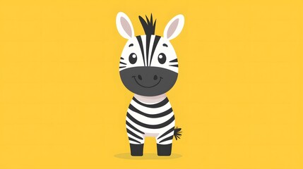 Zebra in cartoon, doodle style. Isolated 2d vector illustration in logo, icon style
