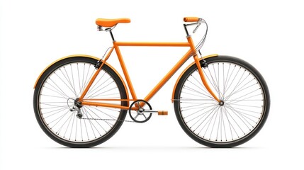 Fototapeta premium A vibrant orange bicycle with sleek design perfect for urban commuting and leisure rides