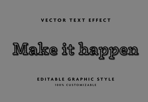 Black And Gray Outlined Font Typewriter Text Effect