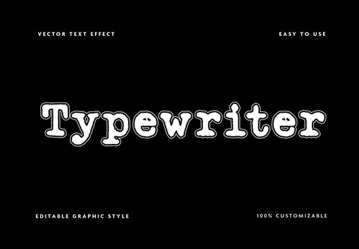 Black And White Typewriter Grunge Font Vintage Retro Text Effect