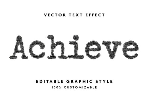 Black Rough Scribble Font Typewriter Text Effect