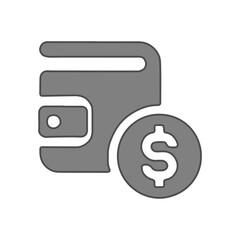 grey wallet dolar icon