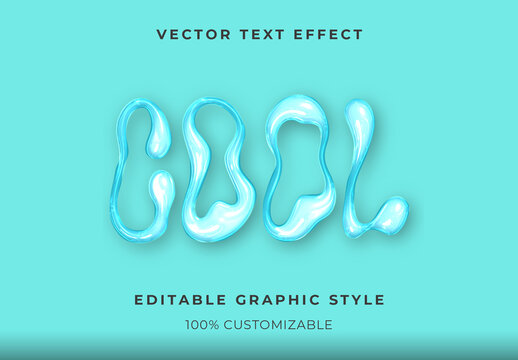 Blue Clear Font Water Liquid Glossy Text Effect
