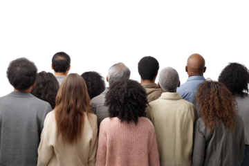  Back view of a diverse group of colleagues.