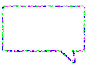 ステンドグラス風吹き出し　三角形模様　四角形