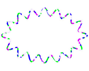 ステンドグラス風吹き出し　三角形模様　細長い丸みのあるギザギザした形