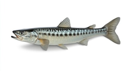 Naklejka premium A sleek aquatic creature with a shiny striped body and open mouth ideal for marine life studi