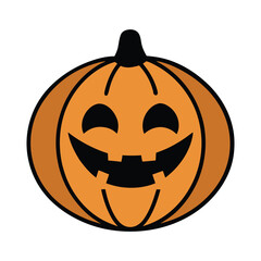 Smiling Halloween Pumpkin – Cartoon Jack-O'-Lantern Icon