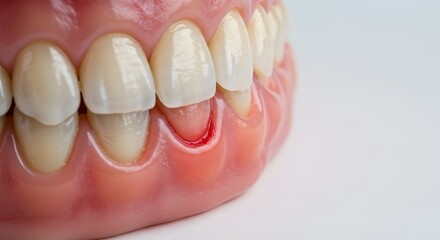 Detailed view showing healthy teeth and gums, emphasizing dental health and oral hygiene.