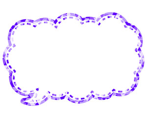ステンドグラス風吹き出し　三角形模様　細長い雲形