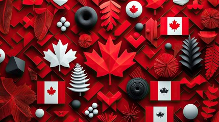 Canadian celebration, vibrant geometric design