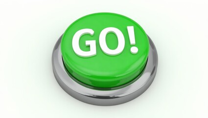 Modern 3d green go button