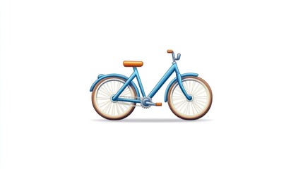 Fototapeta premium A classic blue bicycle with wooden handlebars and seat perfect for transportation or leisure r