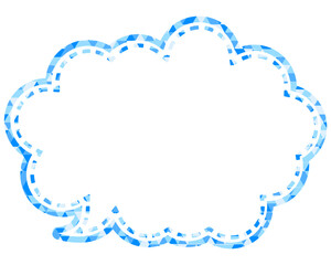ステンドグラス風吹き出し　三角形模様　丸みのある雲形