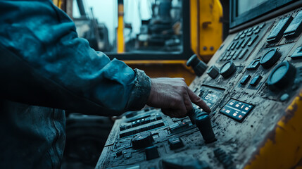 Operator's Hand on Industrial Control Panel