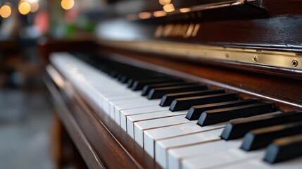 This charming vintage piano keys capture the essence of music in soft light, highlighting both the historical significance and the emotional depth of this instrument.