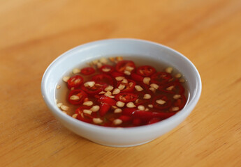 Fish sauce with chili in a cup