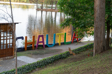 Peaceful lake with 