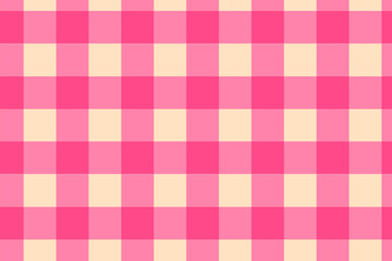 Soft pink and beige seamless gingham check fabric pattern