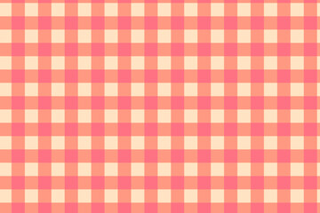 Coral red and white seamless gingham check pattern