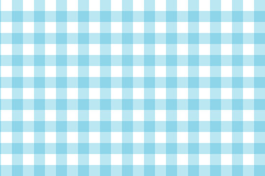 Seamless gingham pattern in light blue and white squares