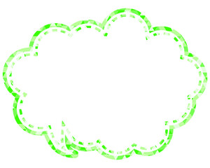 ステンドグラス風吹き出し　三角形模様　丸みのある雲形