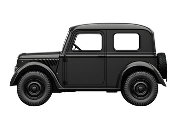 A classic vintage vehicle with a sleek black finish perfect for automotive enthusiasts and ret