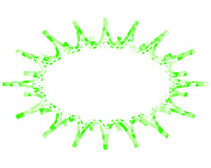 ステンドグラス風吹き出し　三角形模様　細長いギザギザした形