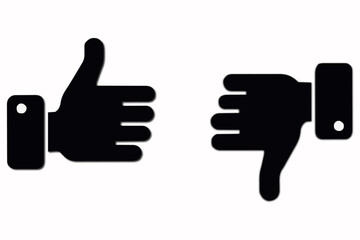 Like and Dislike icon set. Thumbs up and thumbs down sign. for mobile concept and web design