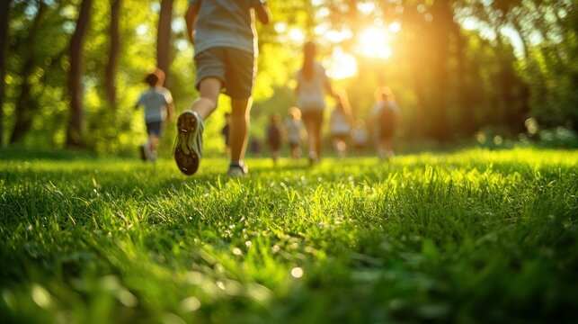 Family enjoying outdoor fun
