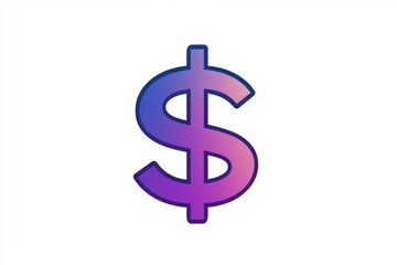 Obraz premium Gradient purple dollar symbol with minimal design