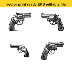 revolver vector silhouette