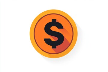 Simple dollar icon with orange gradient and dark outer border