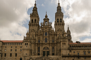 Fototapeta premium The old building has a lot of detail and is very tall