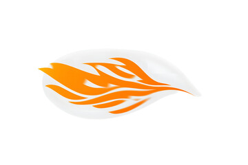 Abstract Flame Design on White Background Modern Vibrant Artwork for Creative Projects